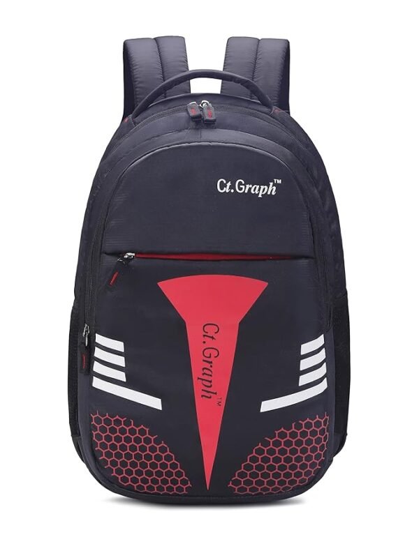 Graph design large school backpack with laptop compartment