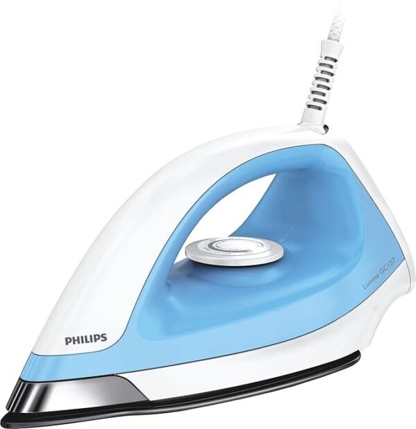 Philips GC157/02 1100-Watt lightweight dry iron with black American Heritage soleplate for smooth ironing